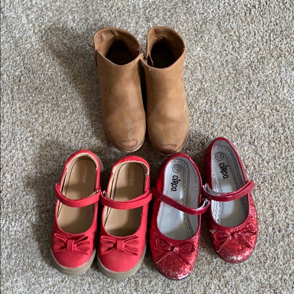 Size 12 girls Mary Janes, flats and ankle boots